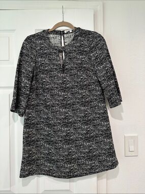 BCBGMaxAzria Black and White Knit Shift Dress